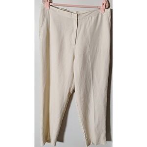 Ruby Rd Women’s Size 16‎ Linen Blend Wide Leg Pants Cream Off White